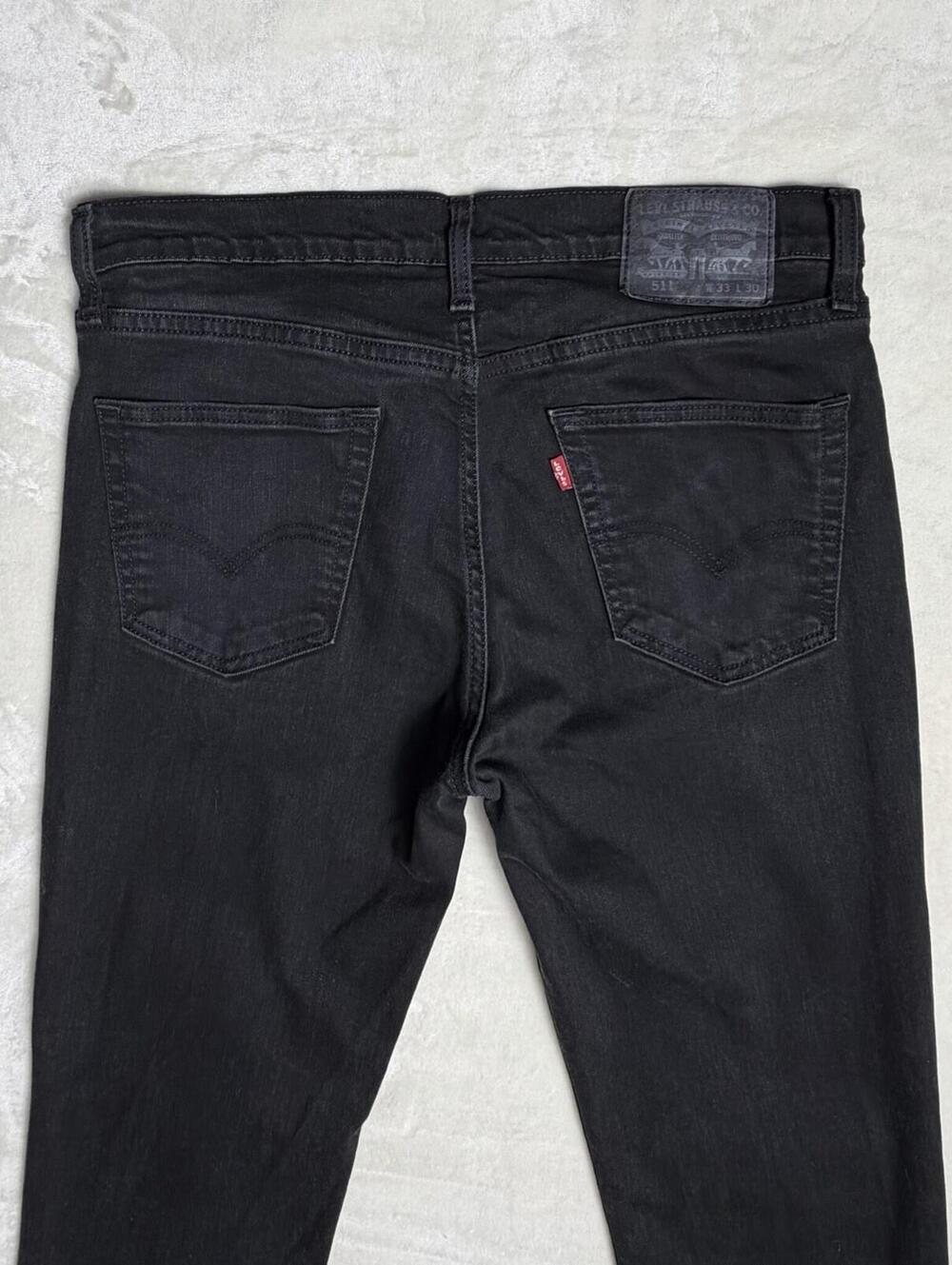 Levi's 511 Slim Fit Jeans Men's 33x30 Black Stretch Denim Standard Rise 5-Pocket